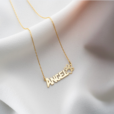 Pati Detaylı Hayvan İsmi Kolye